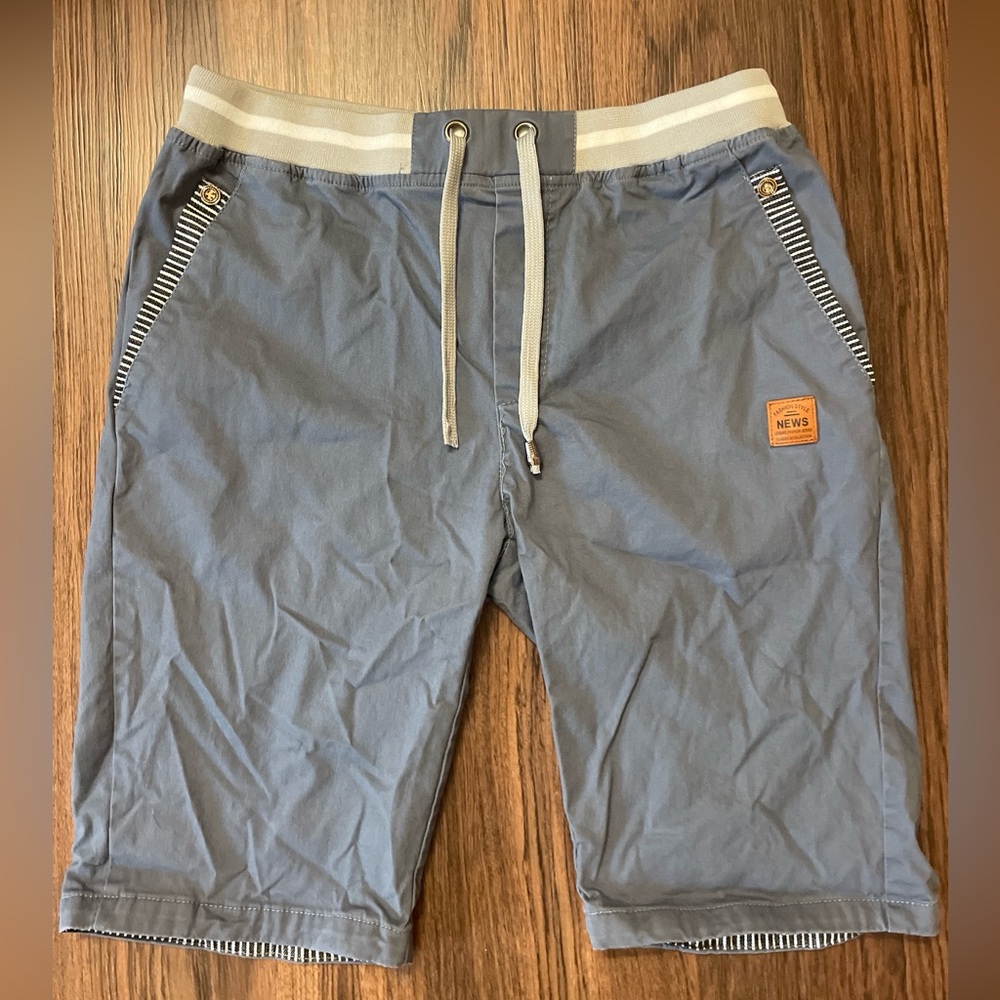 Tansozer Men’s Blue Khaki Shorts With Elastic Waistband New (With Defects)